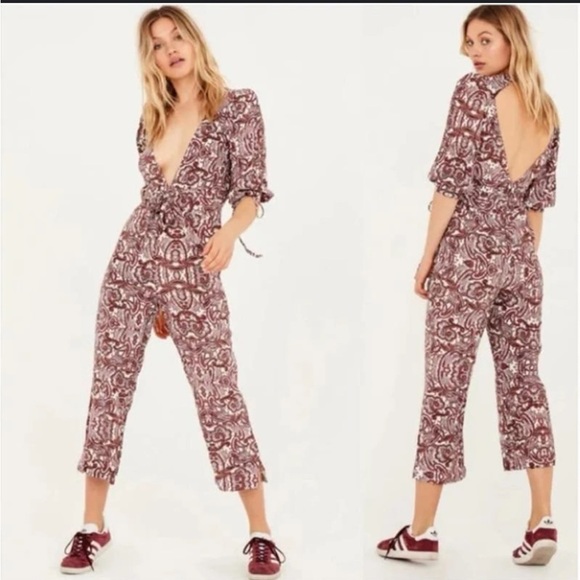 FOR LOVE & LEMONS Georgi Paisley Jumpsuit - Picture 1 of 13